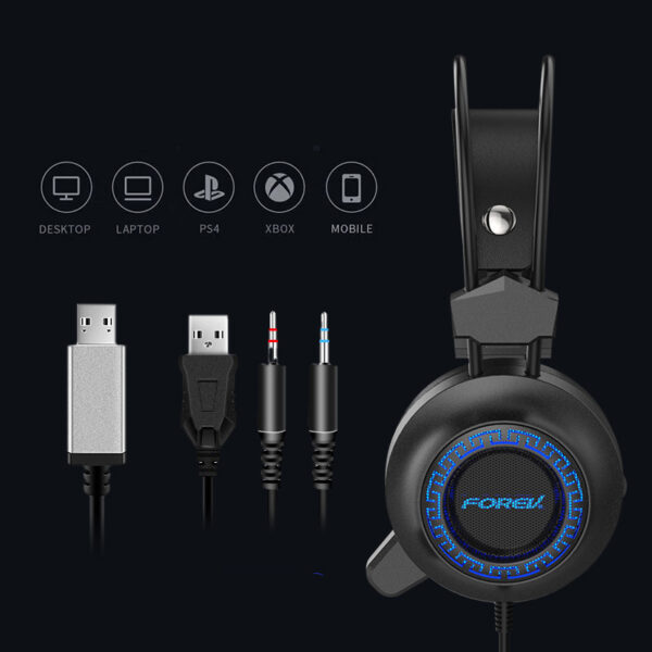 Computer Usb Headset Headset Wired Headset For Gaming Games - Imagen 2