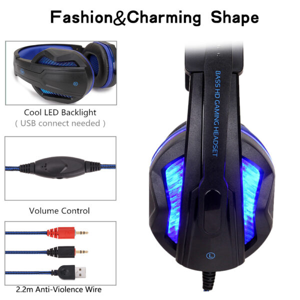 Glowing gaming headset gaming headset - Imagen 2
