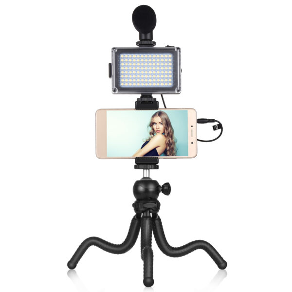 Compatible with Apple, Octopus Yripod Live Broadcast Kit With Fill Light Microphone - Imagen 2