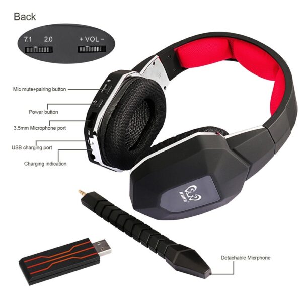 2.4G wireless USB gaming headset - Imagen 3