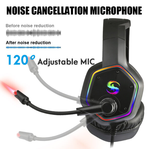 Gaming 3D Sound Effect GAMINGHEADSET Noise Canceling Headphones - Imagen 3