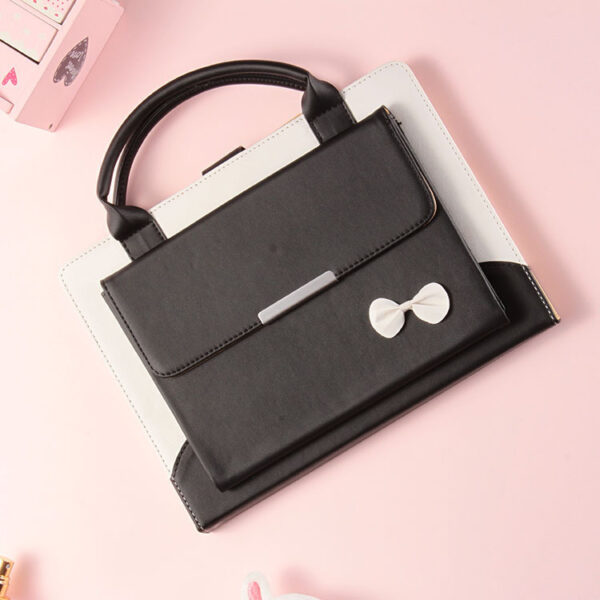 Compatible with Apple, New IPAD9.7 protective cover mini234 bow handbag pro11 flat 10.5 leather case - Imagen 4