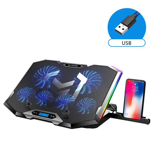 Notebook Computer Fan Radiator Base Silent Cooling - Imagen 7