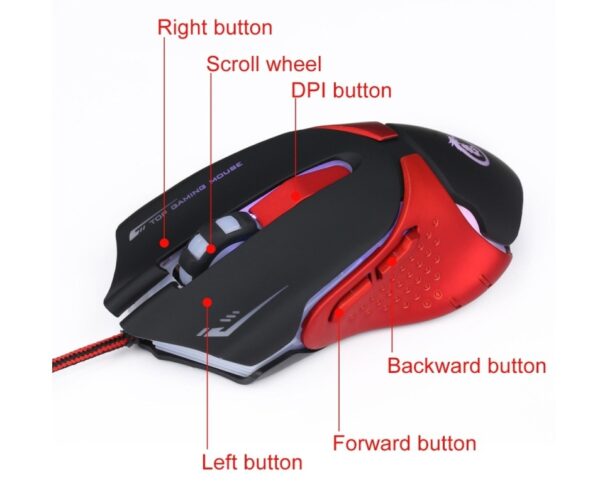 HXSJ A903 6-Key Optical Gaming Mouse 3200 DPI - Imagen 3