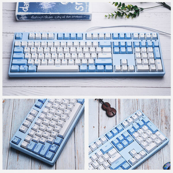 Mechanical Keyboard Sea Rhyme Light Blue Cyan Axis Red Axis Gaming - Imagen 2