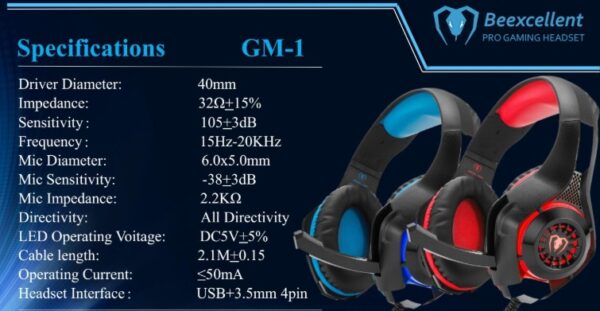 In Zhuo GM-1 computer notebook head-mounted luminous gaming headset with microphone Jedi to eat chicken earphones - Imagen 5