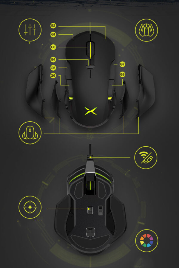 Colorful Wireless Wired Gaming Mouse For Gaming - Imagen 5