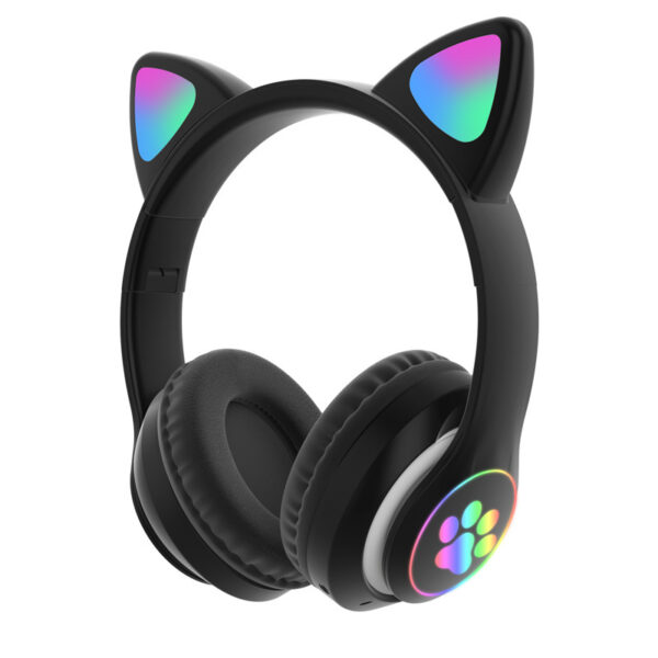 Cat ears head-mounted girl style glowing gaming headset - Imagen 2