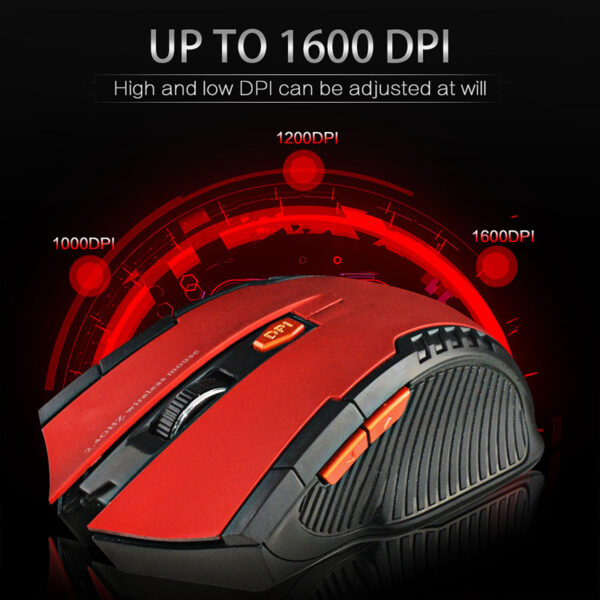 1600DPI Wireless Gaming Ergonomic Optical Mouse - Imagen 2