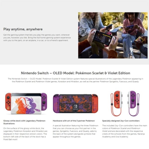 Nintendo Switch OLED Modelo Pokemon Scarlet and Violet - Imagen 5