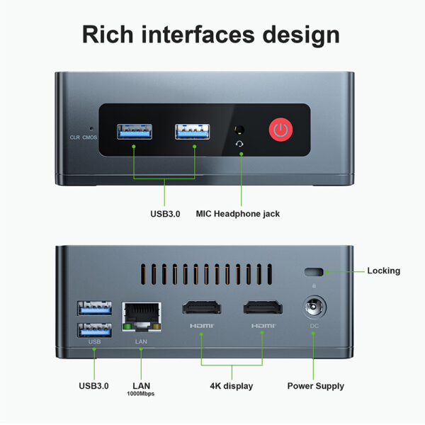 Mini PC GK35 Intel Celeron N3350 - Imagen 3