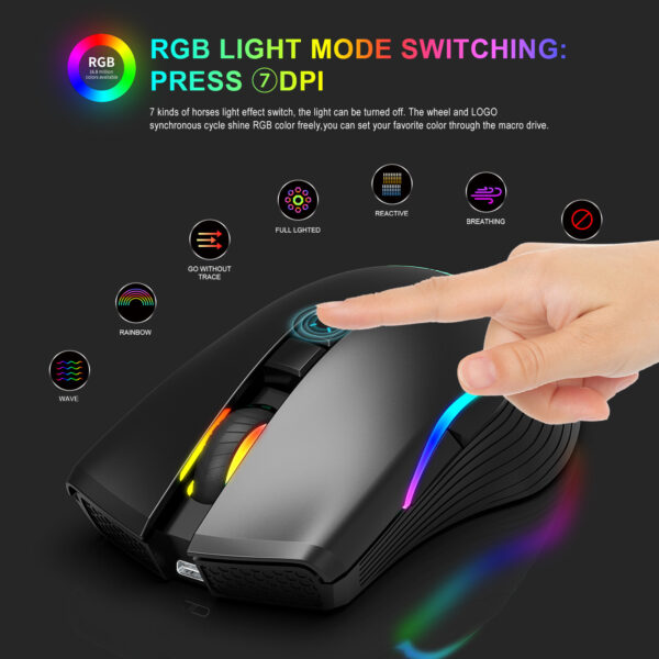 TYPE-C Interface Seven-button Gaming RGB Luminous Mouse - Imagen 4