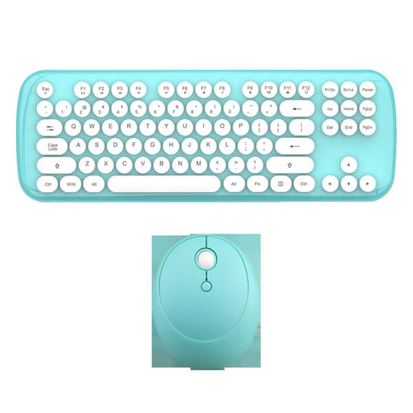 Wireless Keyboard And Mouse Set Girls Color Retro - Imagen 6