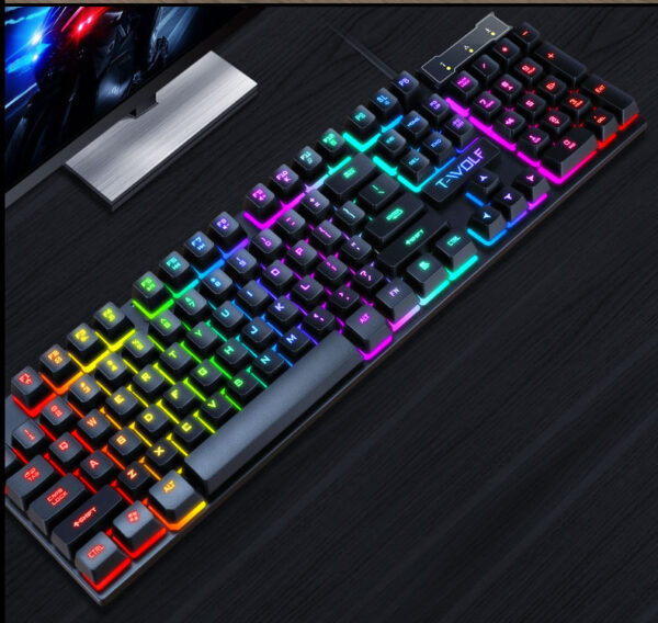 Suspended Gaming Manipulator Feel Computer USB Keyboard And Mouse - Imagen 3