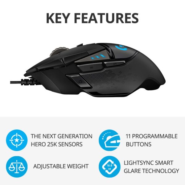 Mouse/Ratón Alambrico | Logitech G502 Hero Wired - Imagen 2