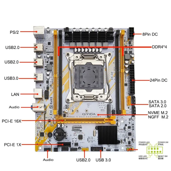 Motherboard/Tarjeta madre X99 | LGA 2011-3 |  Xeon E5 2670 V3 | 16GB DDR4 - Imagen 4