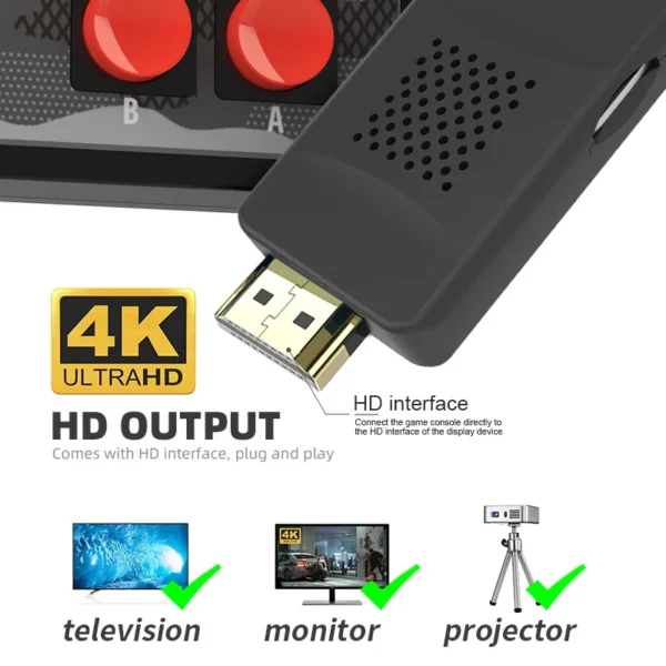 Consola/Stick Y2S HD Android para TV con 1800 Juegos - Imagen 3