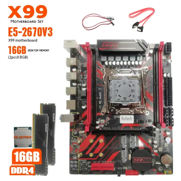 Tarjeta madre/Motherboard | X99 D4 DDR4 | Xeon E5 2670 V3 | LGA2011 | 16GB 3200MHz DDR4 PC RAM