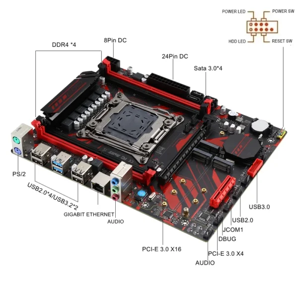 Tarjeta madre/Motherboard | X99 D4 DDR4 | Xeon E5 2670 V3 | LGA2011 | 16GB 3200MHz DDR4 PC RAM - Imagen 3