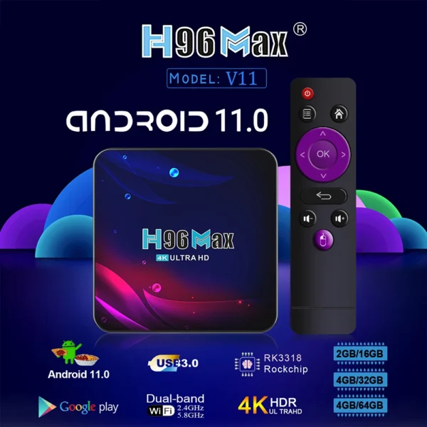 Tv Box | H96 MAX V11 | RK3318 | 4GB Ram | Runvalli - Imagen 5