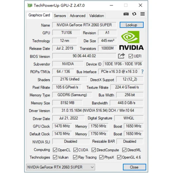 Tarjeta de video/Graphic card | JieShuo RTX 2060 | 8gb - Imagen 2